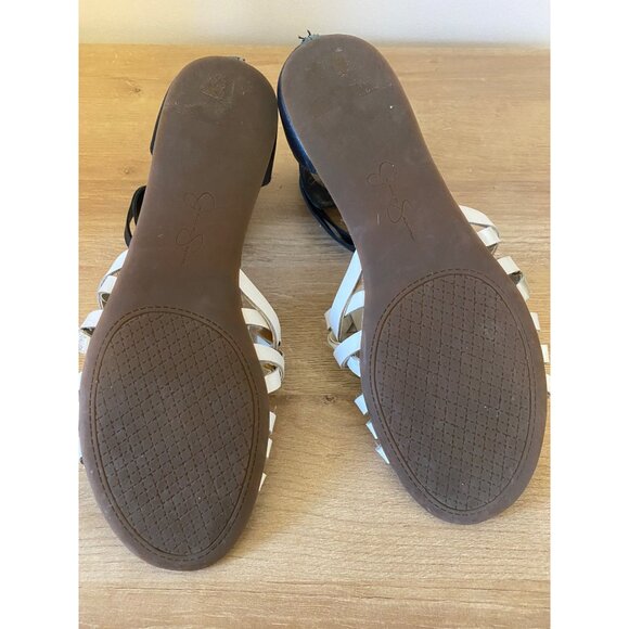 Jessica Simpson Black & White Gladiator Sandals With Back Zipper Size 9.5 - Picture 4 of 6